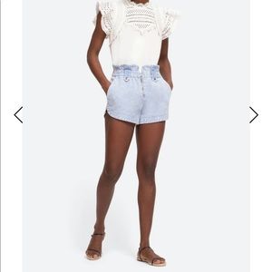 SEA NY Maura Shorts acid wash denim blue size 6.